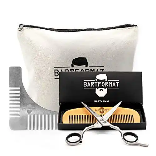 Bartpflege-Set mit Bartschere und Kamm von Bartformat