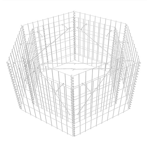 Gabionen-Hochbeet 100x90x50 cm aus verzinktem Stahl für Pflanzen