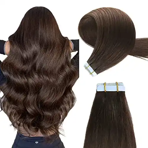 Yilite Tape-In Extensions Echthaar 40 cm Dunkelbraun