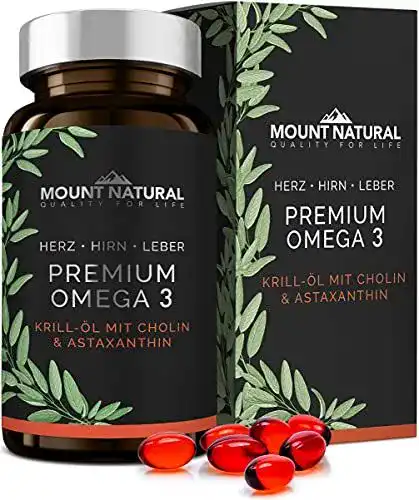 Krillöl Mount Natural 1180mg mit Omega-3 und Astaxanthin