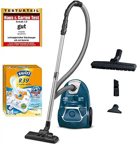 Rowenta RO3950 Staubsauger mit Beutel und 4 Staubsaugerbeuteln