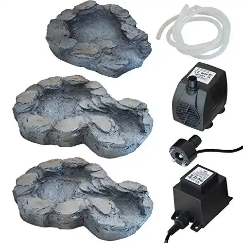 Bachlauf Gartenbrunnen Quellbach II mit LED-Licht und 230V-Pumpe