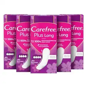 Carefree Plus Long Slipeinlagen – Größe L, parfümfrei, 5 x 40 Stück