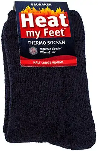 Brubaker Thermosocken 2 Paar Heat my Feet Unisex in Navy