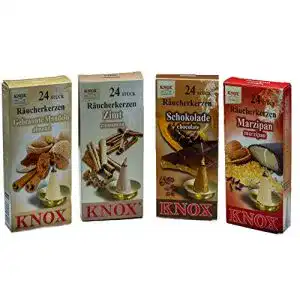 Knox Räucherkerzen 4er Set Bäckereimix mit Marzipan und Zimt