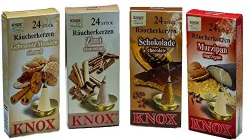 Knox Räucherkerzen 4er Set Bäckereimix mit Marzipan und Zimt
