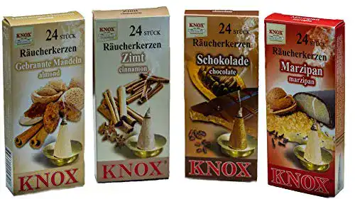 Knox Räucherkerzen 4er Set Bäckereimix mit Marzipan und Zimt