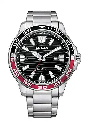 Citizen Eco-Drive Herren Analog Quarz Uhr mit Edelstahl Armband