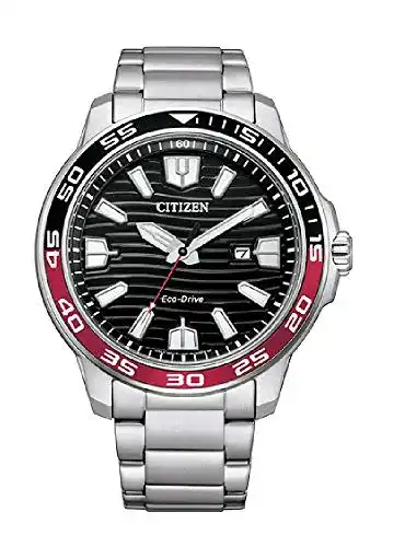 Citizen Eco-Drive Herren Analog Quarz Uhr mit Edelstahl Armband
