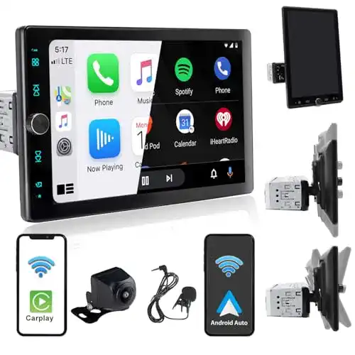 Autoradio 1 DIN mit 10,4 Zoll Bildschirm und CarPlay/Android Auto