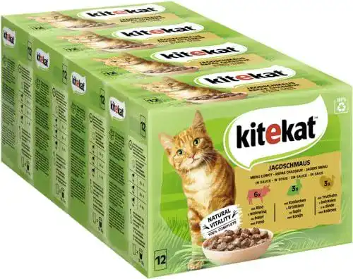 Kitekat Katzenfutter Portionsbeutel Multipack Jagdschmaus in Sauce