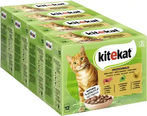 Kitekat Katzenfutter Portionsbeutel Multipack Jagdschmaus in Sauce
