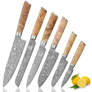 Zayiko Kinone Damastmesser-Set mit 6 hochwertigen Messern