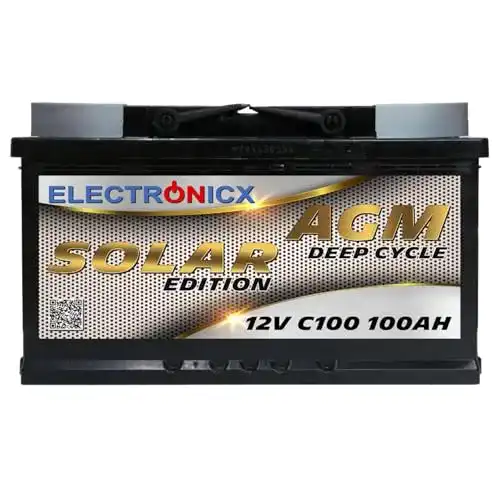 AGM-Batterie Electronicx Solarbatterie 12V 100Ah Solar Edition