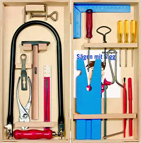 Laubsäge-Set Pebaro 450 im Holz-Klappkasten mit 23 Teilen