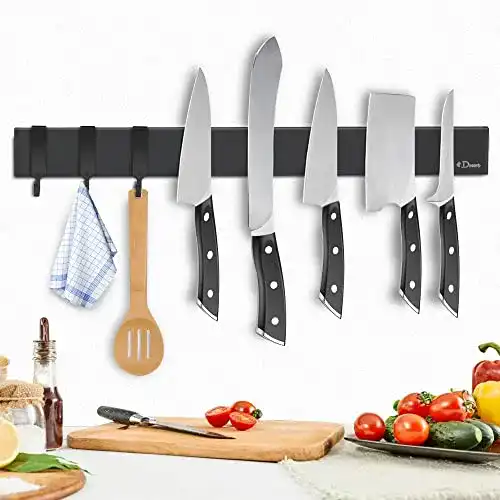Magnetleiste für Messer mit 3 Haken, 40 cm Küchenorganisation