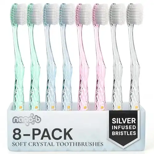 Zahnbürsten Nano-B Rainbow Pack mit antibakteriellen Borsten