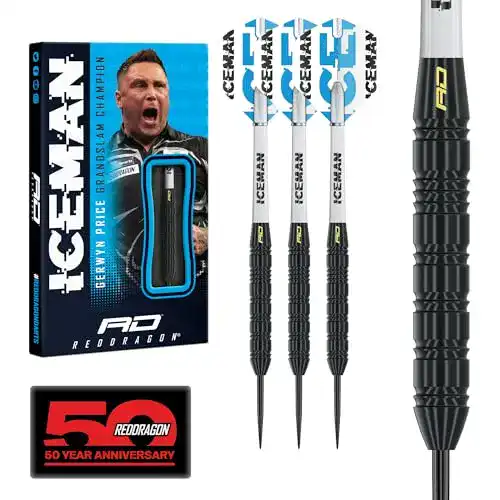 Red Dragon Gerwyn Price Iceman Darts Set 22 Gramm Steeltip Dartpfeile