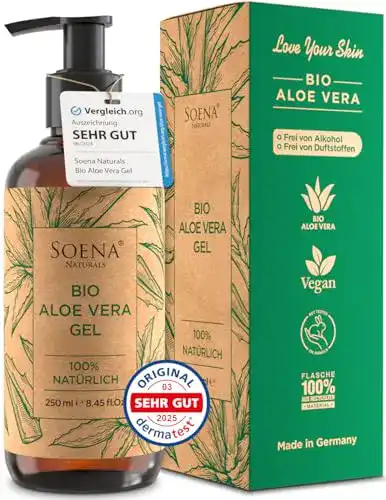 Aloe Vera Gel Soena Bio, Vegan, mit Purem Blattsaft