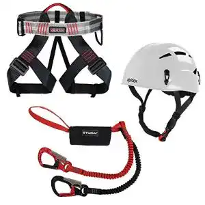 Klettersteigset ALPIDEX Kletterhelm und Klettergurt mit Stubai Klettersteigset