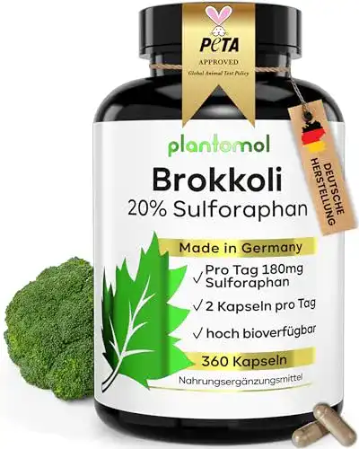 Brokkoli Kapseln mit 20% Sulforaphan – 360 Kapseln