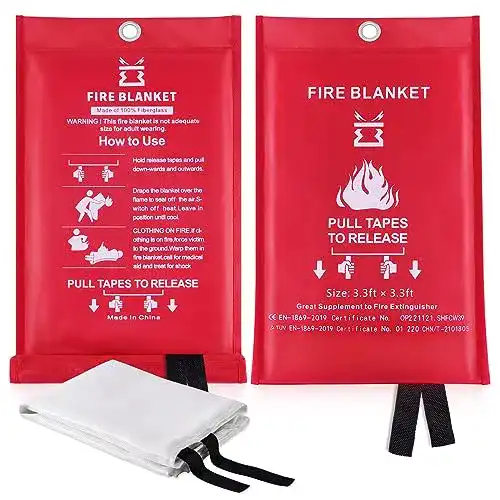 Löschdecke Kitosun für Küchen und Garagen – Glasfaser Brandschutzdecke