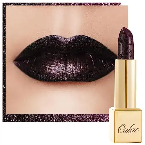 Schwarzer Lippenstift Oulac mit Metallic Glanz für Halloween
