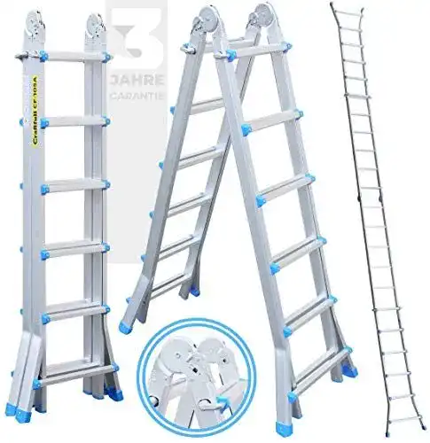 Mehrzweckleiter Craftfull CF-105A – Aluminium Treppenleiter und Teleskopleiter