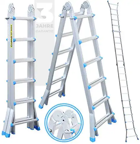 Mehrzweckleiter Craftfull CF-105A – Aluminium Treppenleiter und Teleskopleiter