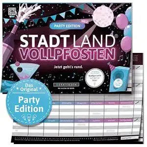 Stadt Land Vollpfosten Denkriesen Party Edition Spielblock DIN A4