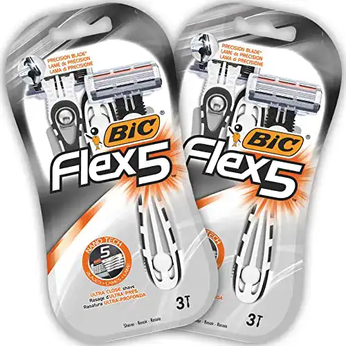 Bic Flex 5 Herren Rasierer, 6 Einwegrasierer mit 5 Klingen