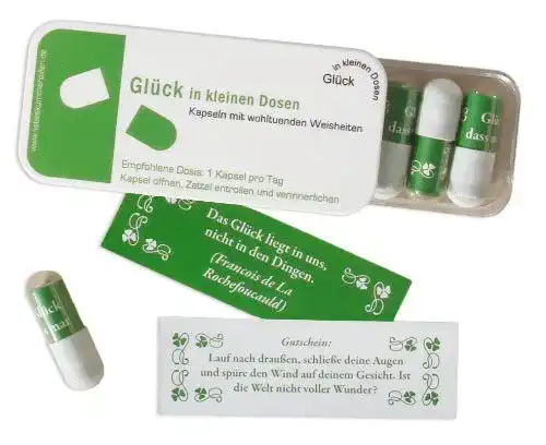 Scherztabletten Glück in kleinen Dosen, 7 Kapseln