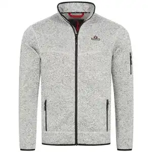 Fleecejacke Herren Höhenhorn Tacul Strickjacke in Hellgrau, Größe XL