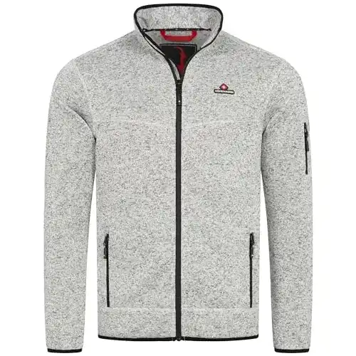 Fleecejacke Herren Höhenhorn Tacul Strickjacke in Hellgrau, Größe XL
