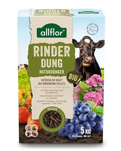 Rinderdung Allflor gekörnt 5 kg – biologischer Gartendünger in Pellets
