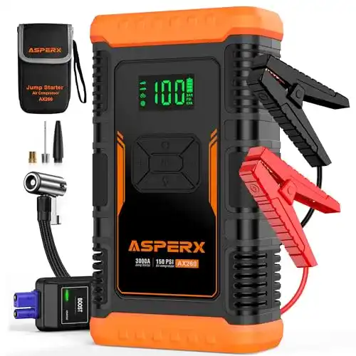 Starthilfe Powerbank mit Kompressor von AsperX