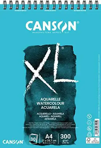 Aquarellpapier Canson XL, 300 g/m², DIN A4, 30 Blatt