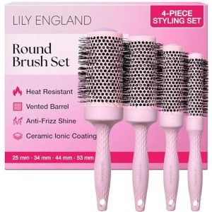 Rundbürsten Set für Damen von Lily England, recycelbare Bio-Haarbürsten