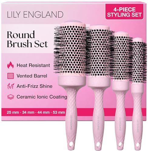 Rundbürsten Set für Damen von Lily England, recycelbare Bio-Haarbürsten