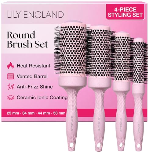 Rundbürsten Set für Damen von Lily England, recycelbare Bio-Haarbürsten
