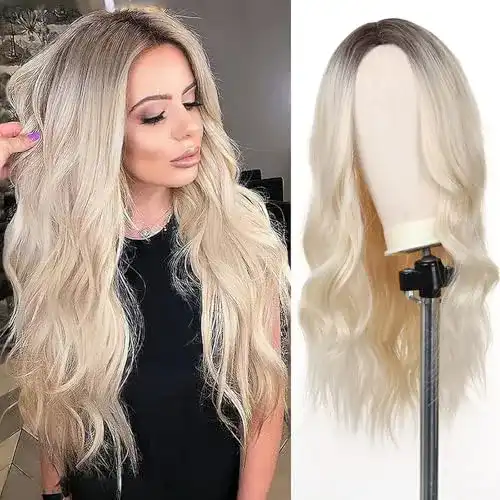 Perücke Esmee 26 Zoll blonde Perücke für Frauen mit Naturhaar