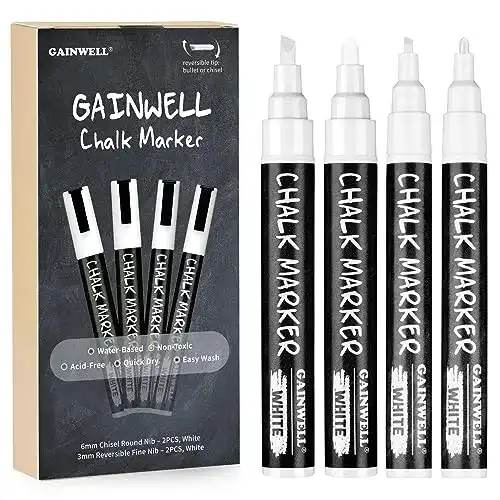 Fenstermalstifte GAINWELL weißer flüssiger Kreidemarker für verschiedene Oberflächen