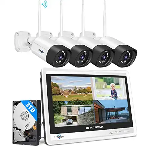 Überwachungskamera Set Hiseeu mit Monitor und 3TB Festplatte