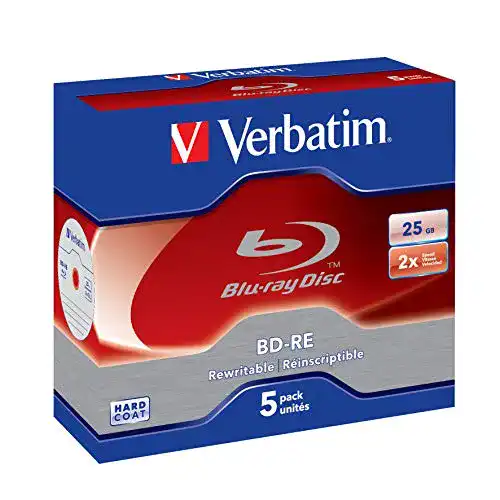 Verbatim BD-RE Single Layer Blu-ray Rohlinge 25 GB im 5er-Pack