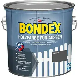 Bondex Holzschutzfarbe für Außen, 2,5 Liter, Anthrazit