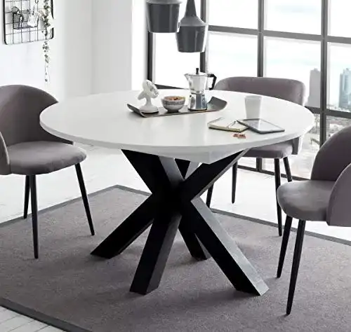Ausziehbarer Esstisch in Schwarz und Weiß 110×78 cm