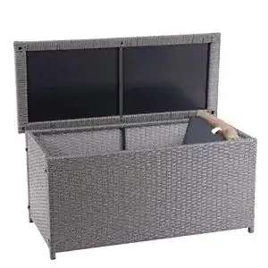 Wasserdichte Auflagenbox aus Poly-Rattan Mendler HWC-D88