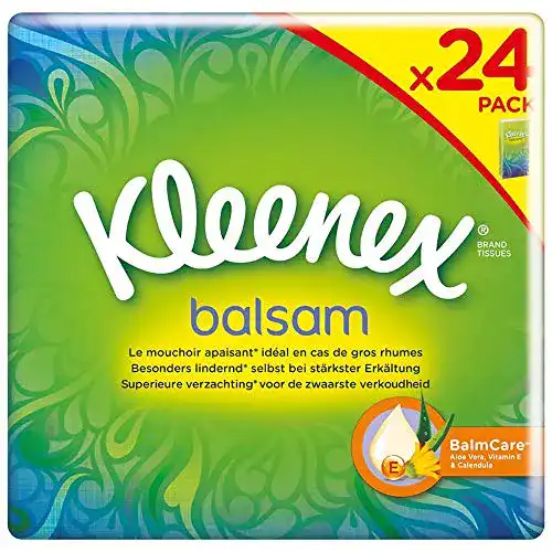 Kleenex Balsam Pocket Taschentücher (24 Packungen mit 9 Tüchern)
