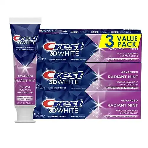 Crest 3D White Radiant Mint Zahnpasta, 107 g, 3 Stück