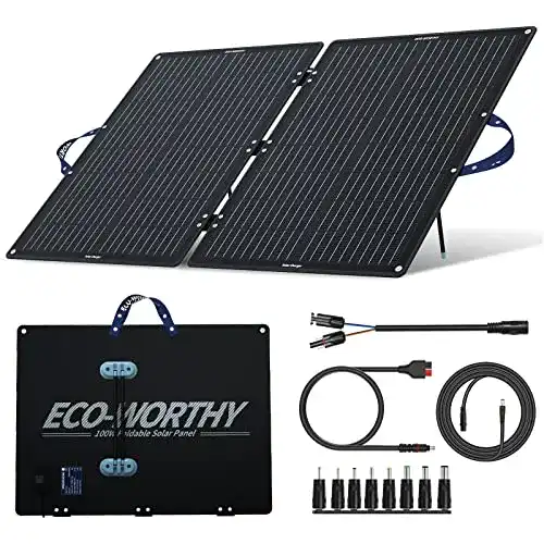 Mobile Solaranlage ECO-WORTHY 100W faltbares Solarpanel mit Zubehör